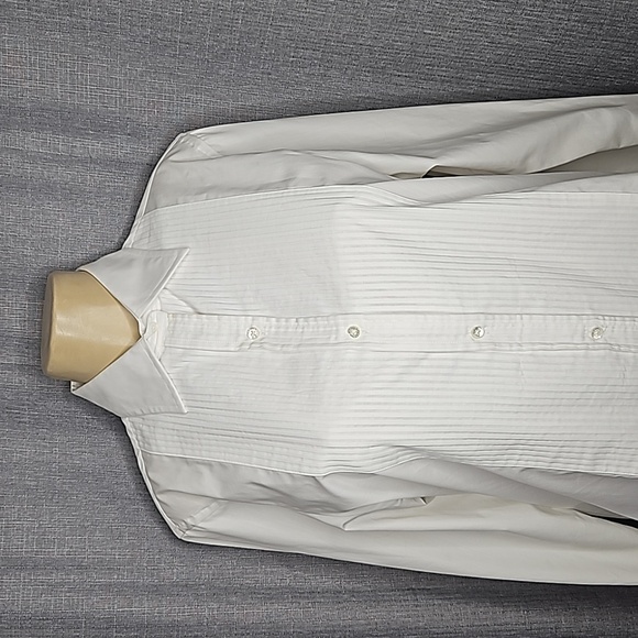 Pink Tartan pique tuxedo tunic shirt-white size 6 - Picture 2 of 9